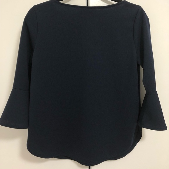 BCX navy blue bell sleeve blouse - Picture 4 of 4